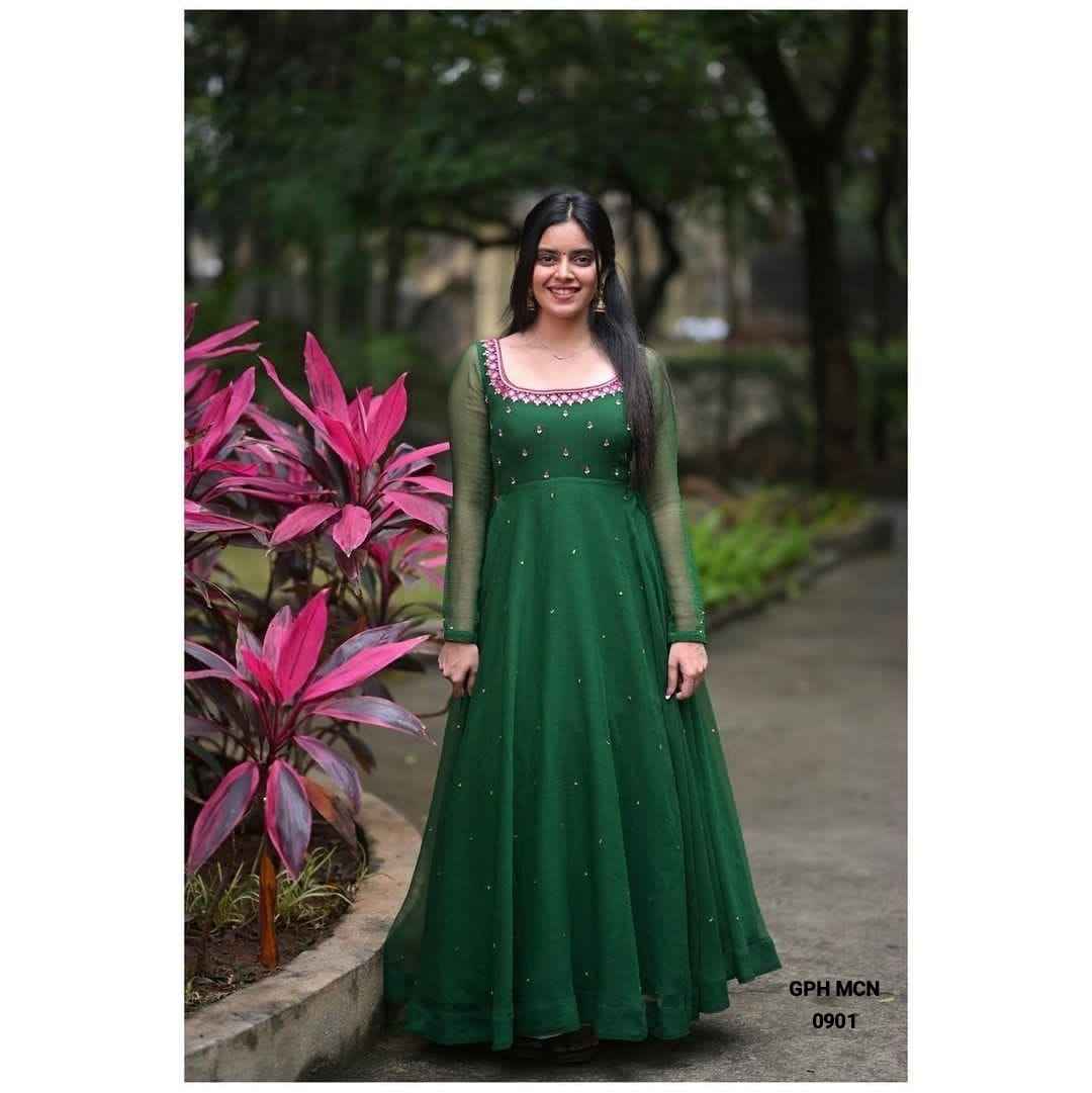 Anvi Green Party Gown