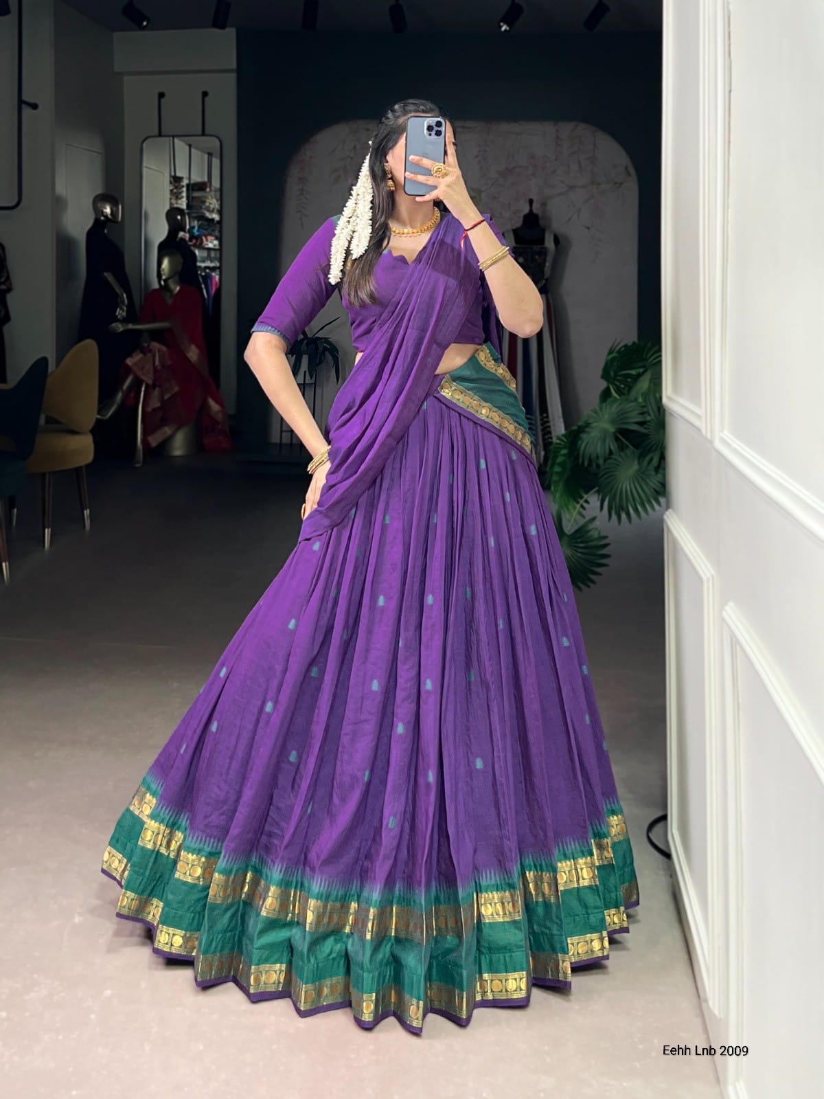 Chanderi half saree 02