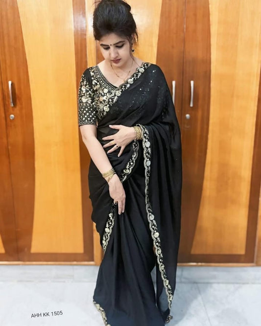 Anika Black Party Saree