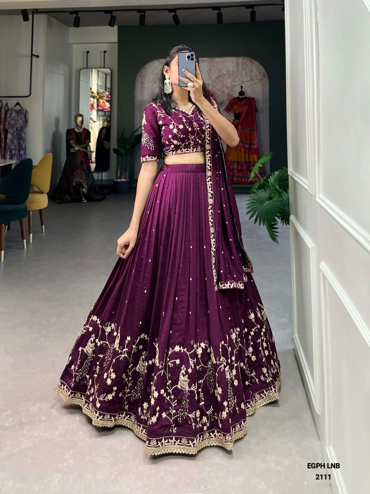 Gray Embroidery lehenga