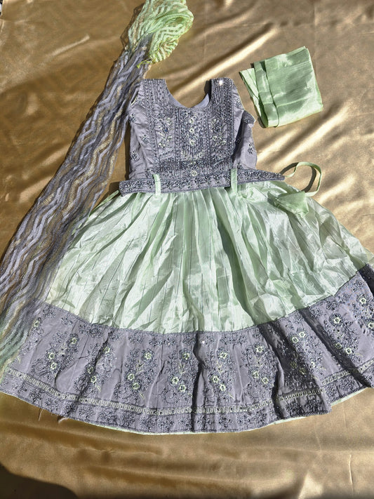 Light Slate Gray Kids salwar 11