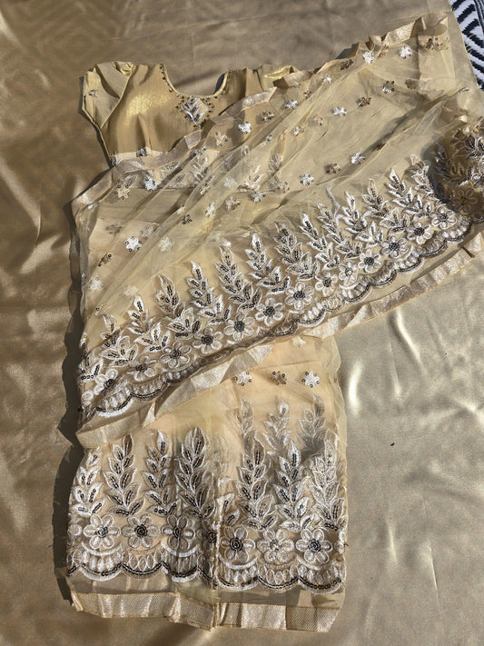 Slate Gray Kids saree 06