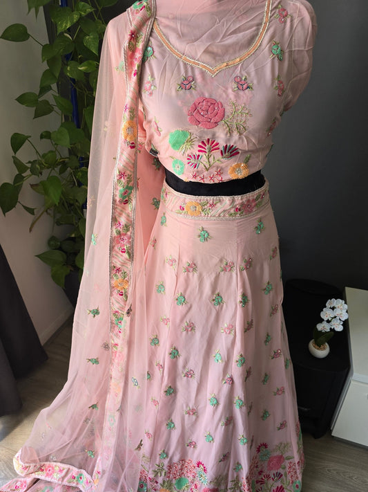 Dark Slate Gray Lehenga pink
