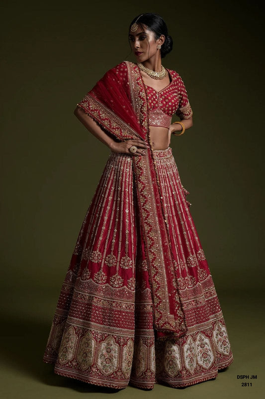 Black Red lehenga