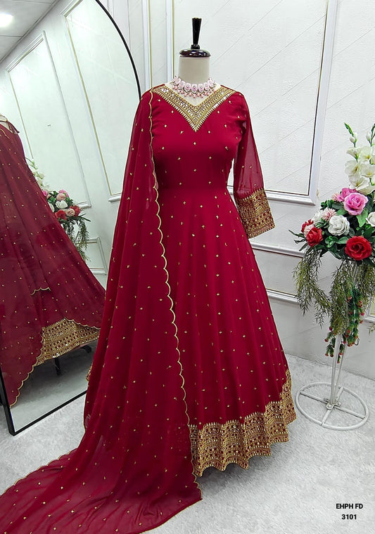 Light Gray Red Salwar
