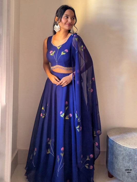 Blue Lehenga - AP Collections