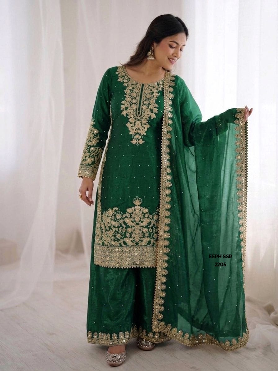 Green Sharara set