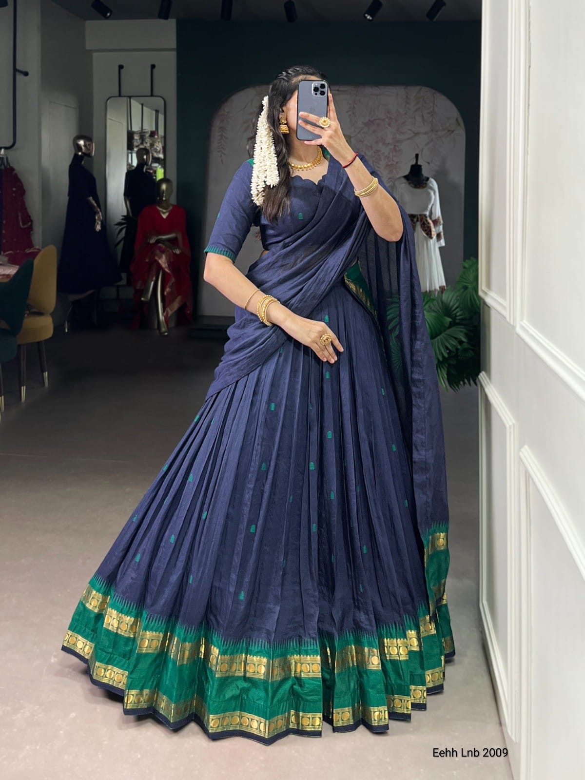 Chanderi half saree 04
