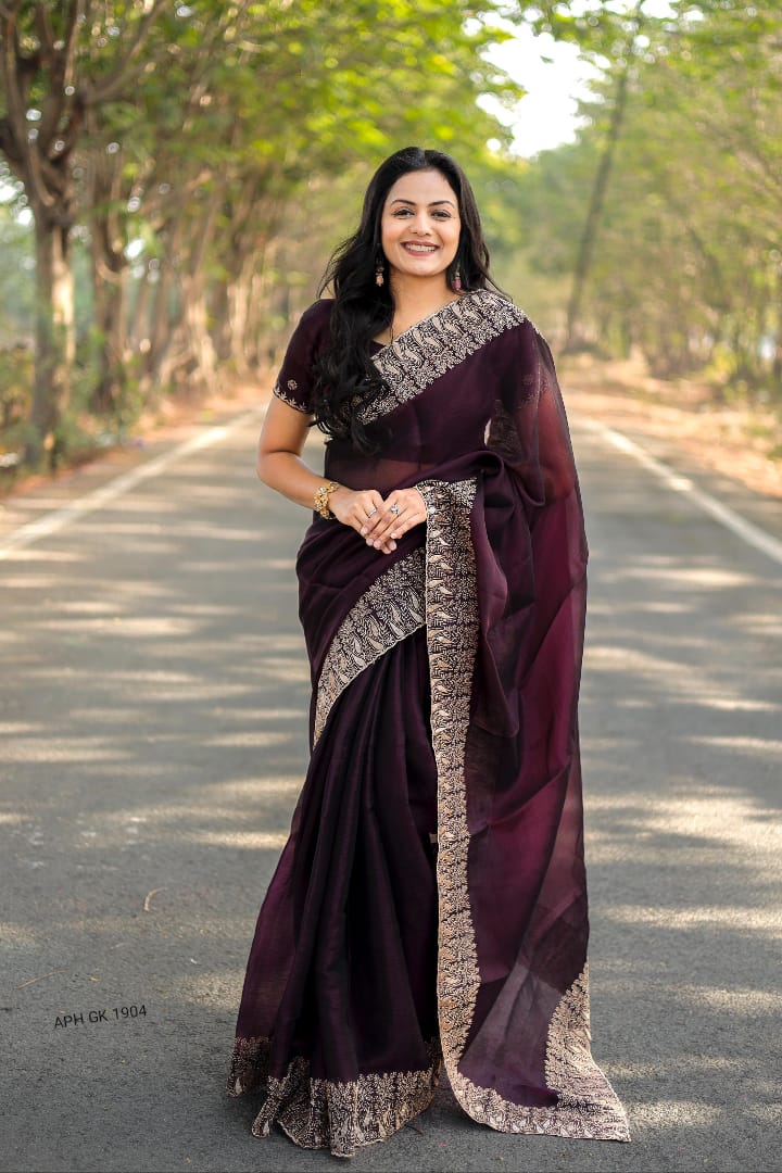 Burbury silk saree - AP Collections