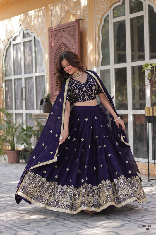 Dark Purple Lehenga - AP Collections