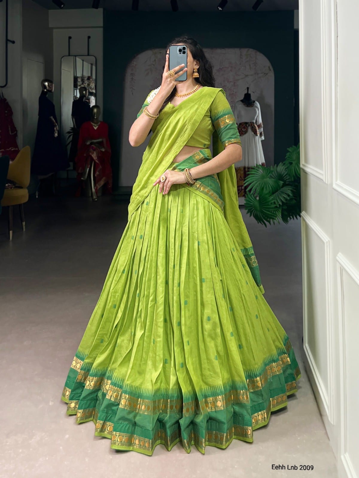 Chanderi half saree 03