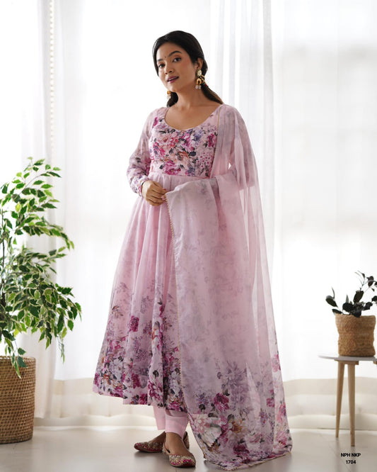 Pink floral salwar - AP Collections