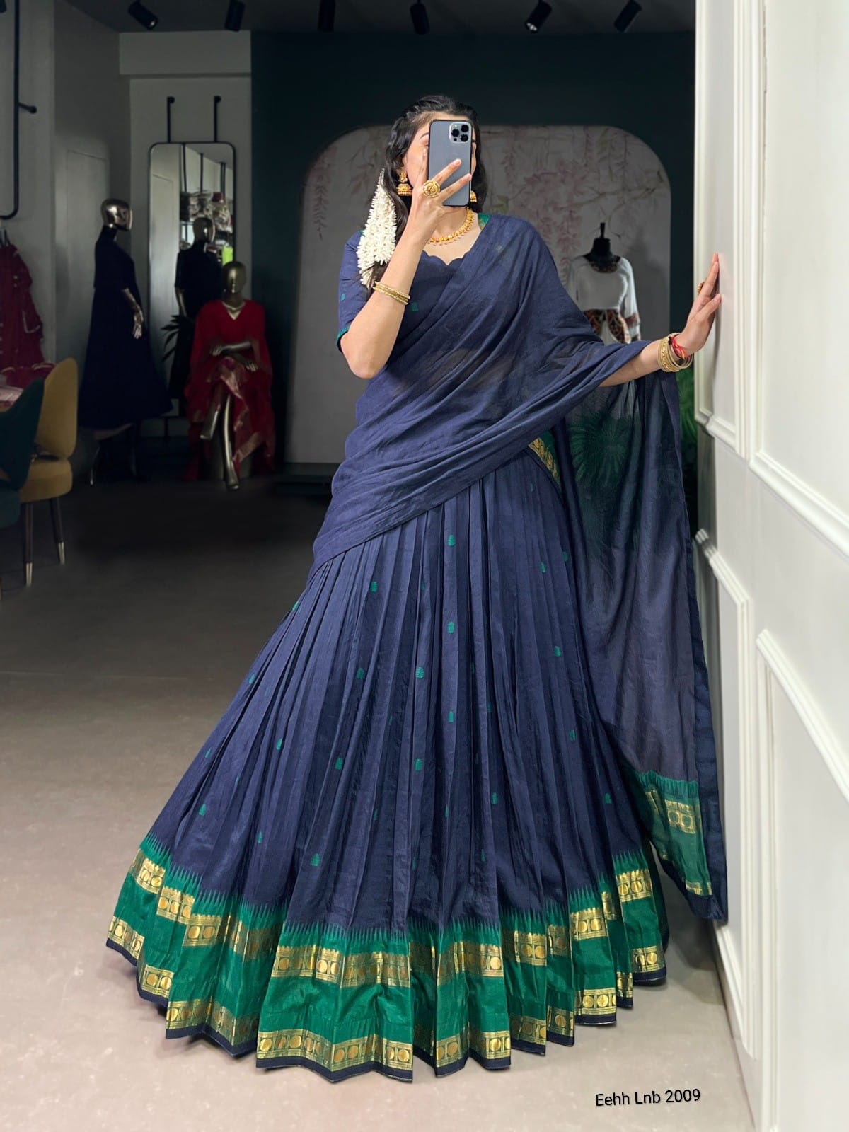 Chanderi half saree 04