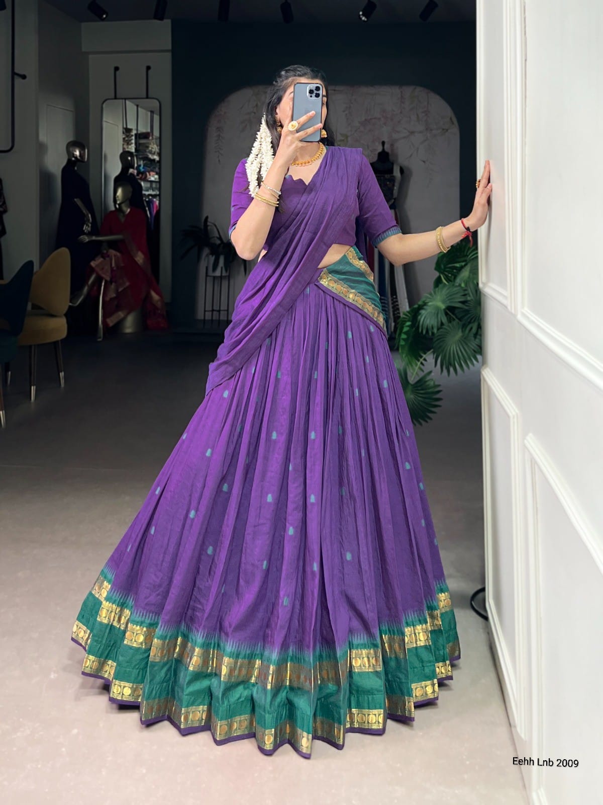 Chanderi half saree 02
