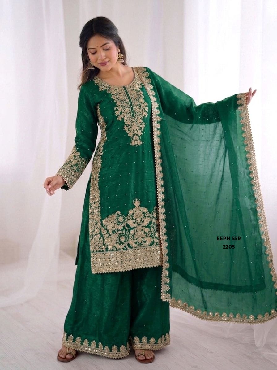 Green Sharara set