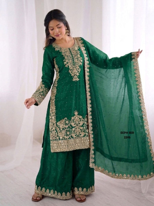 Green Sharara set