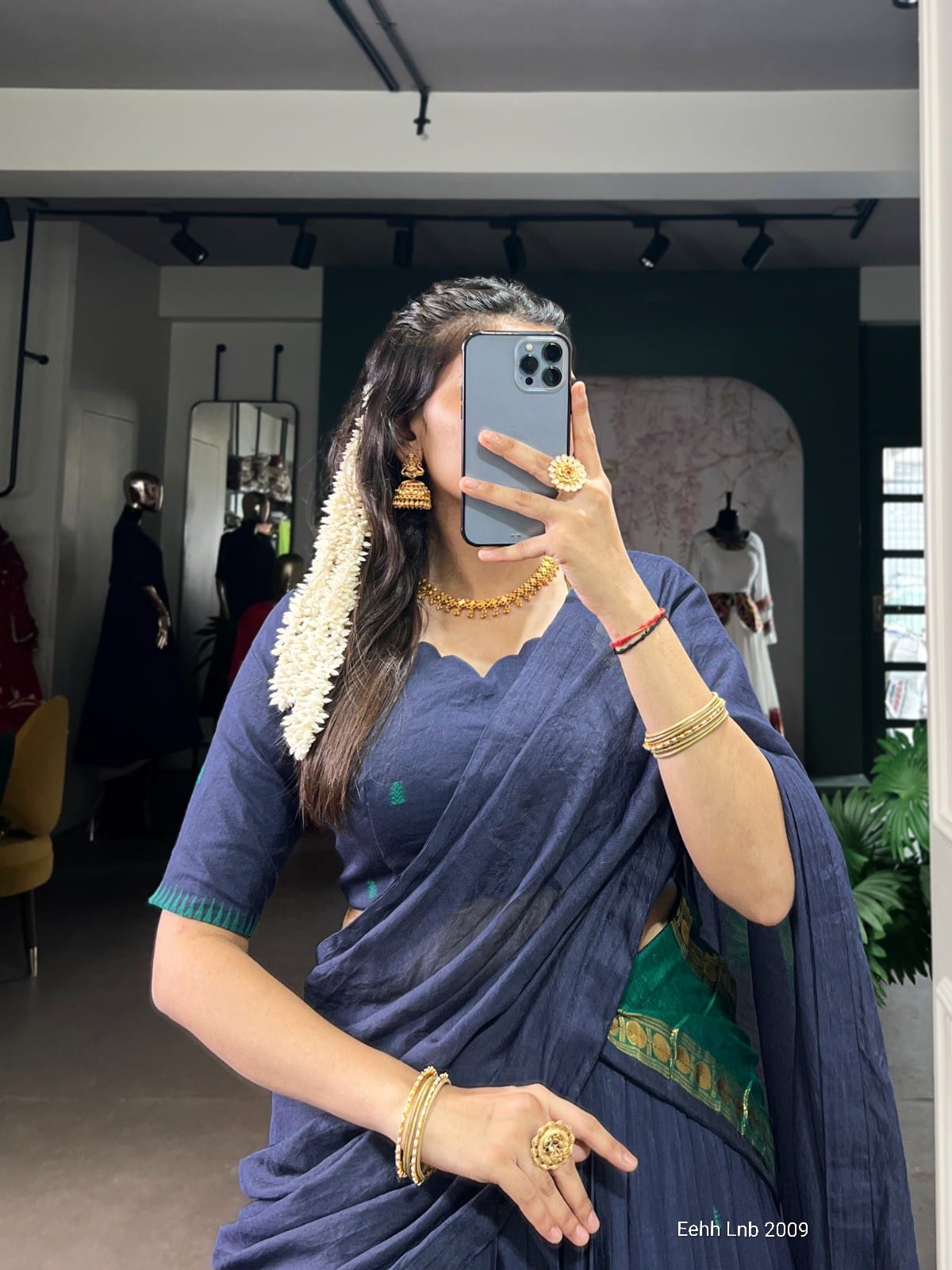 Chanderi half saree 04