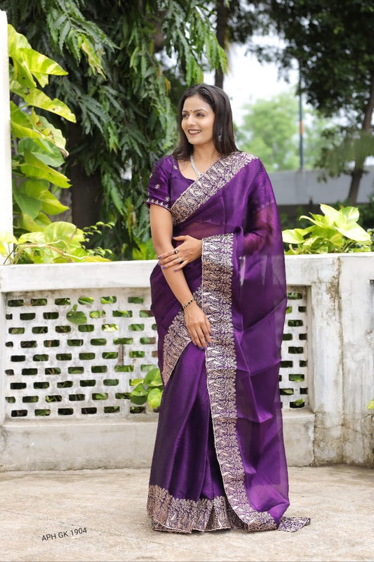 Burbury silk saree - AP Collections