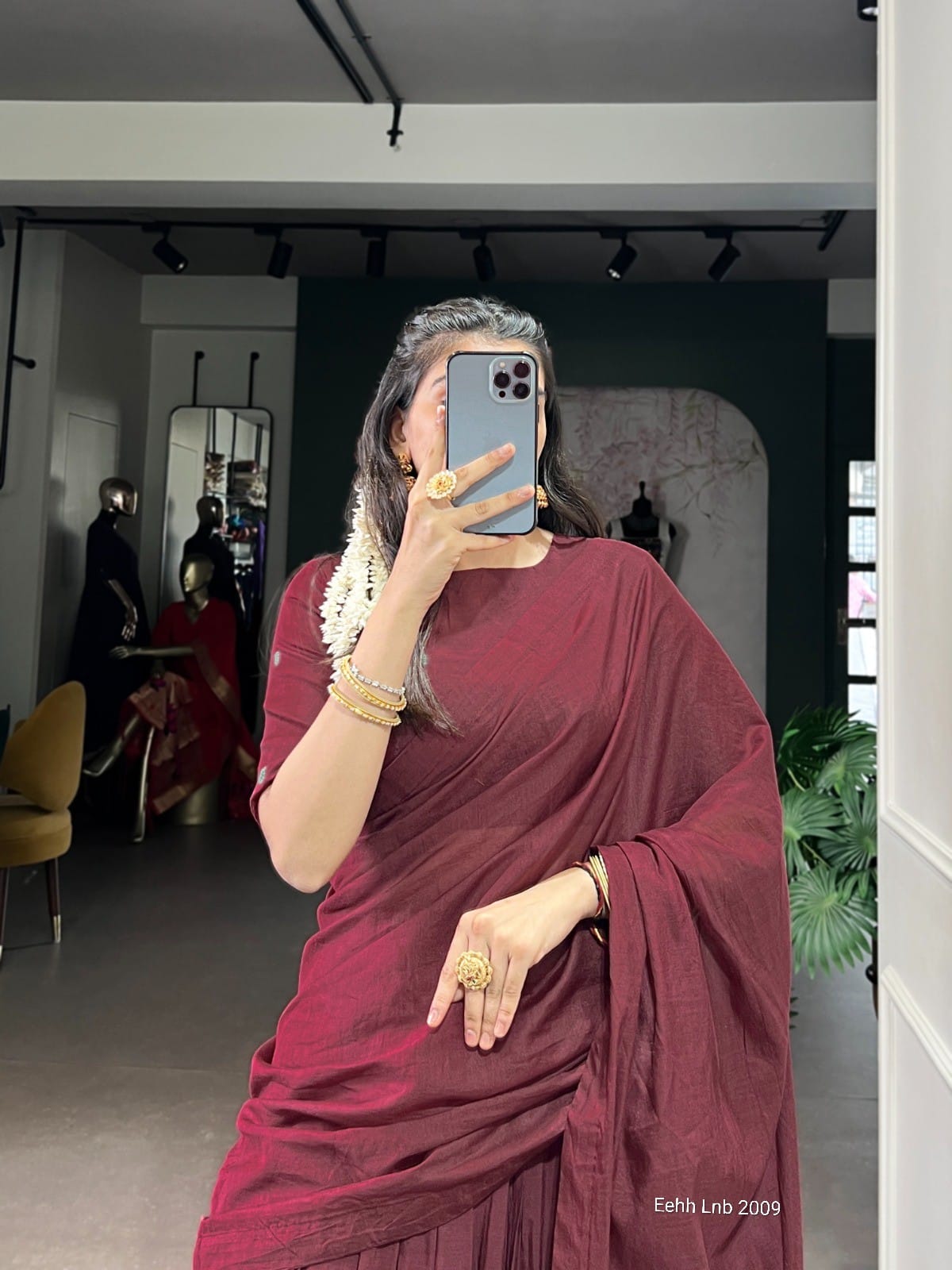 Chanderi half saree 01
