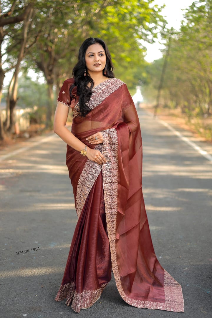 Burbury silk saree - AP Collections