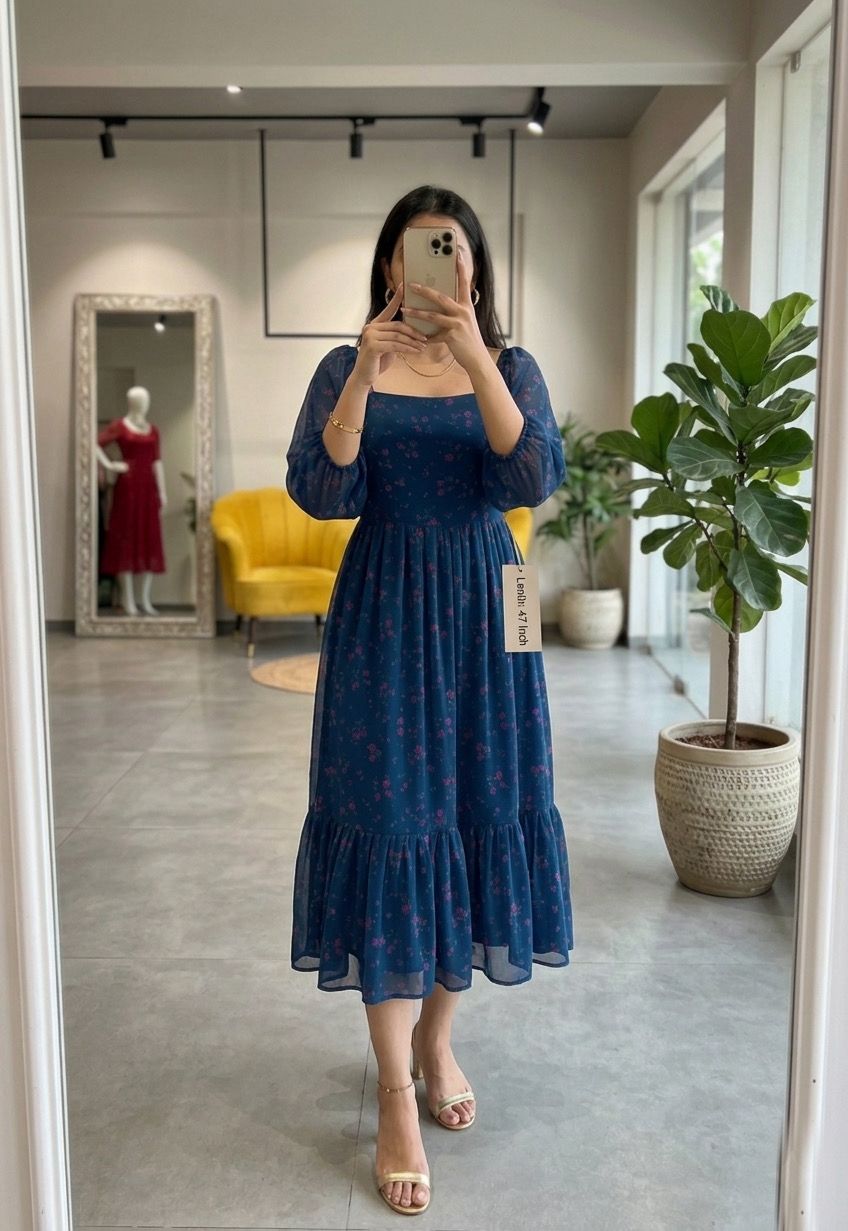 Blue midi dress