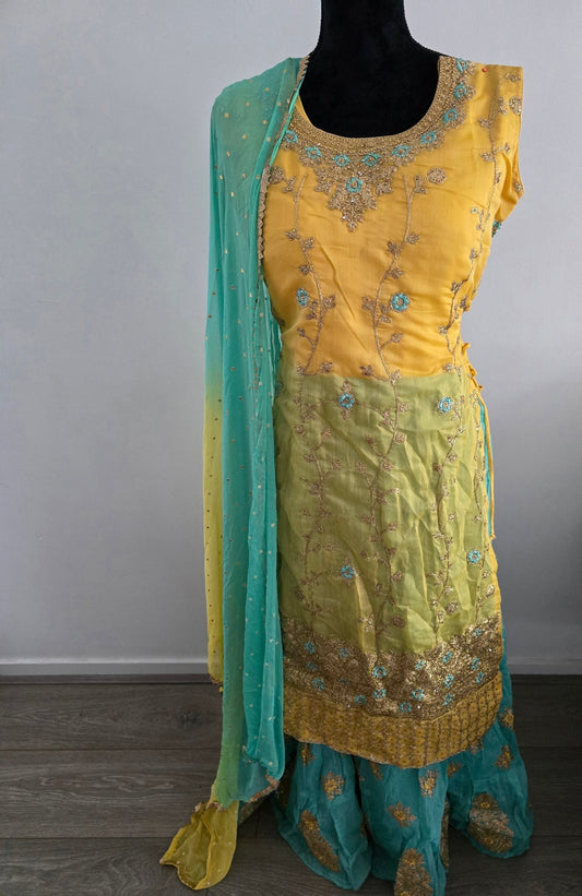 Light Slate Gray Salwar yellow 07
