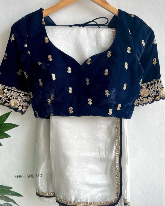 Black White saree with blouse